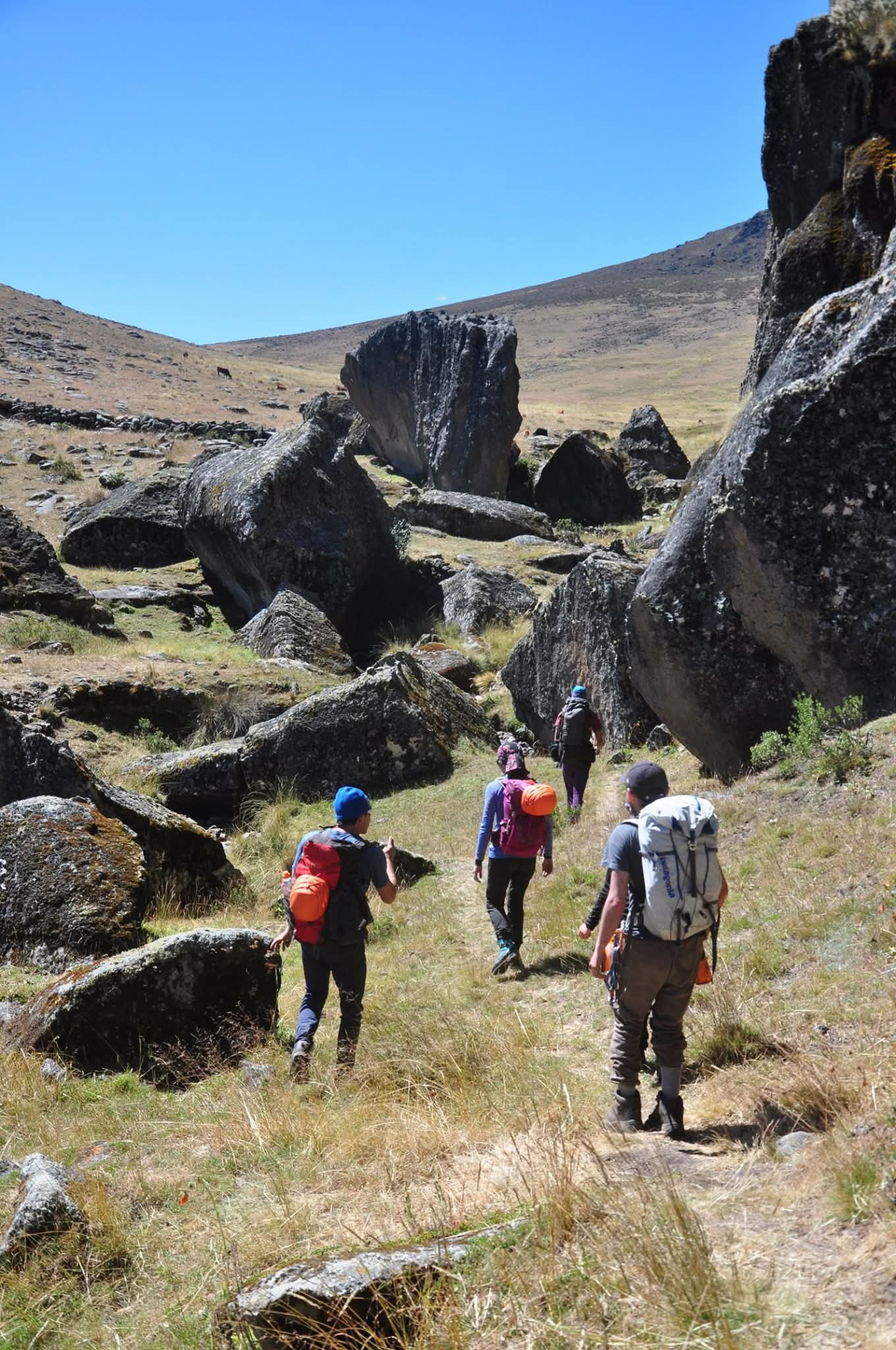 Escaladores en roca vertical durante una aventura en montaña